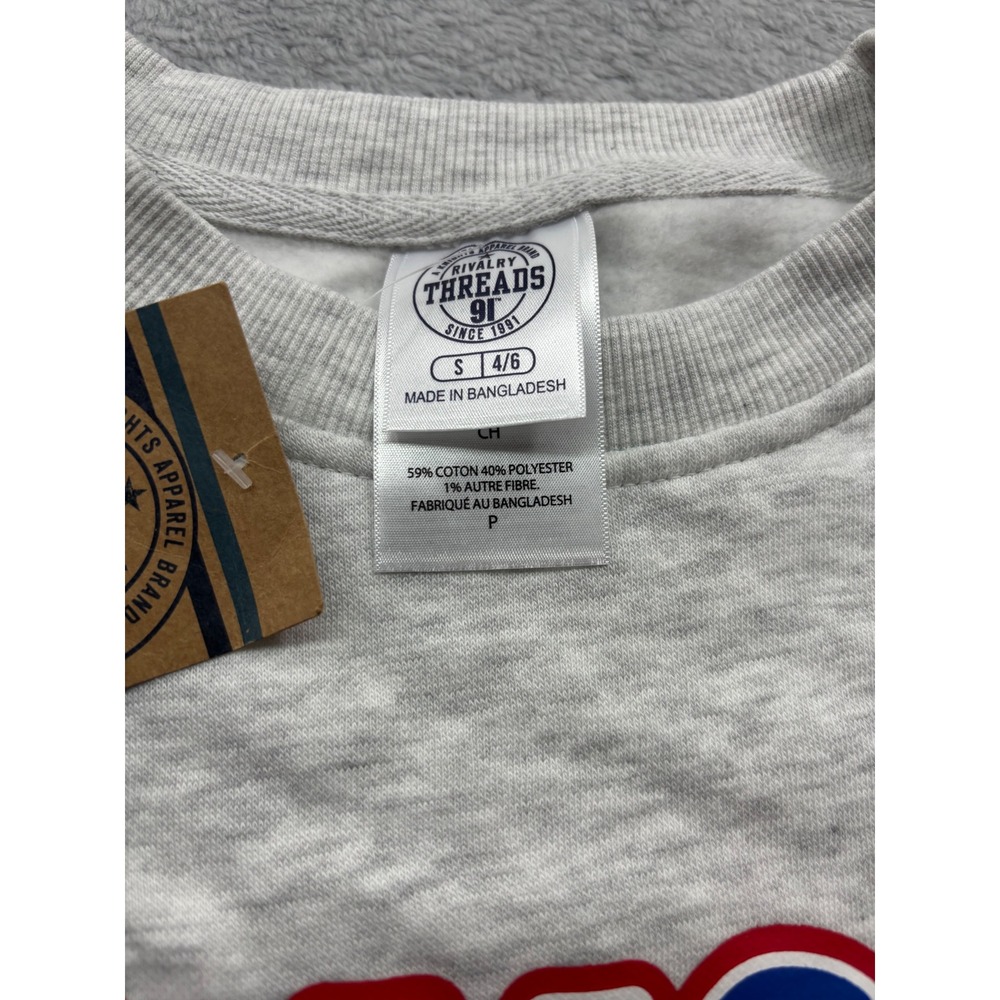 Rivalry Threads Kansas Jayhawks Oversized Sweatshirt Gray NCAA Crewneck Womens S - Picture 3 of 5